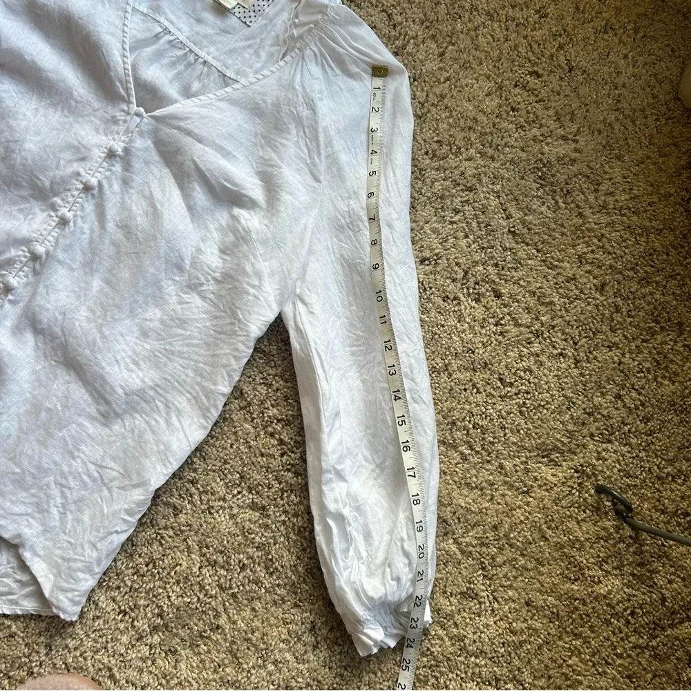 Anthropologie The Audie Linen Puff-Sleeve Blouse - Picture 4 of 16